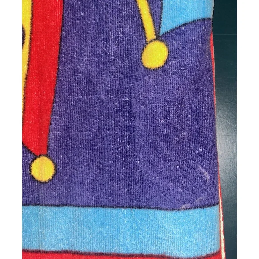 Cecil Saydah Beach Towel Nautical Flag Anchor Bold Colors 59x30 Light Fading